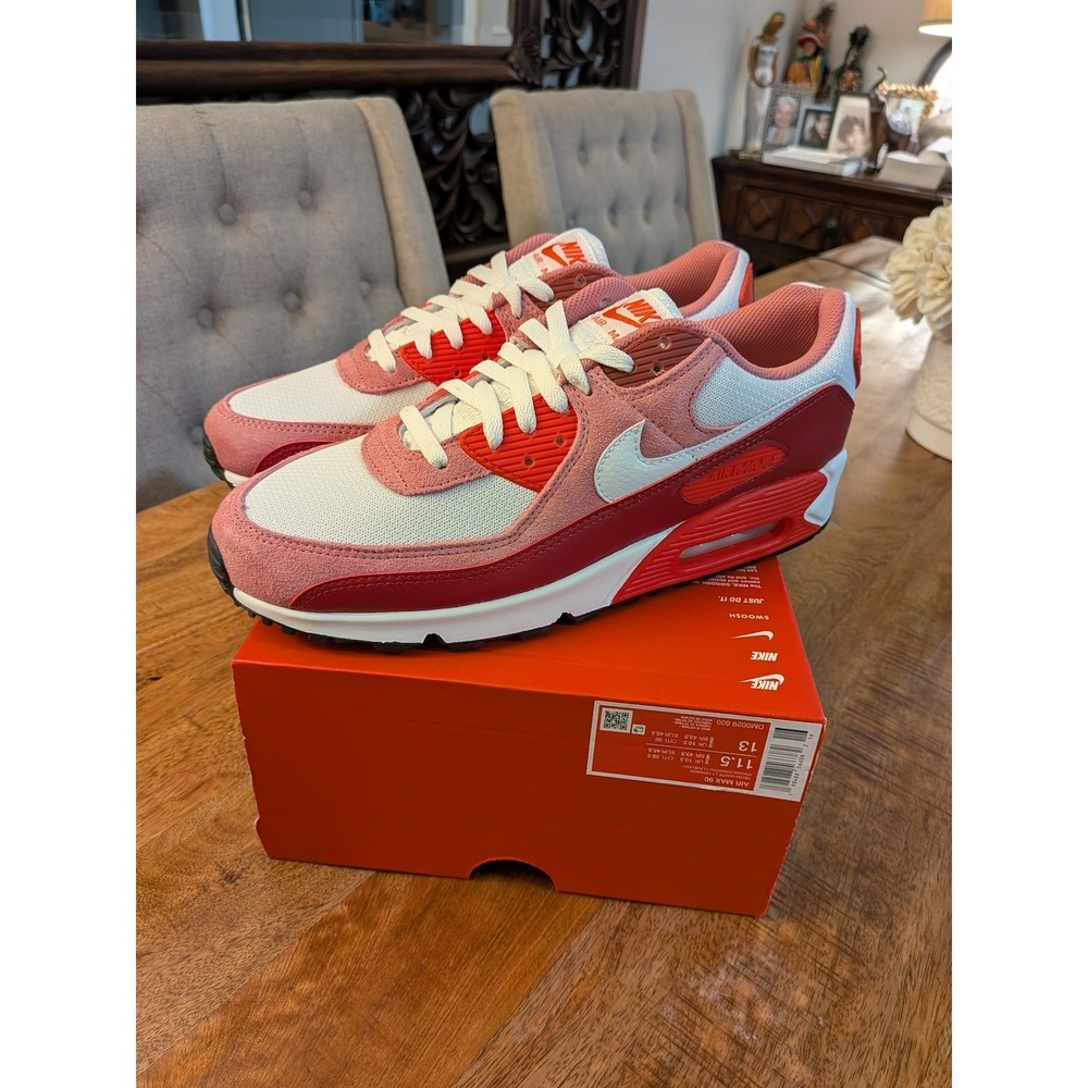 Nike Air Max 90 Peony White Light Crimson Pink DM0029-600 Mens 11.5 Womens 13